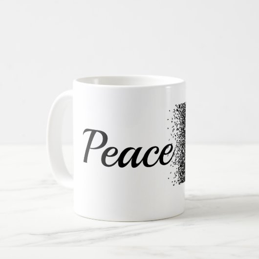 Peace Disintegration Effect Typography Classic Mug コーヒーマグカップ (正面左)