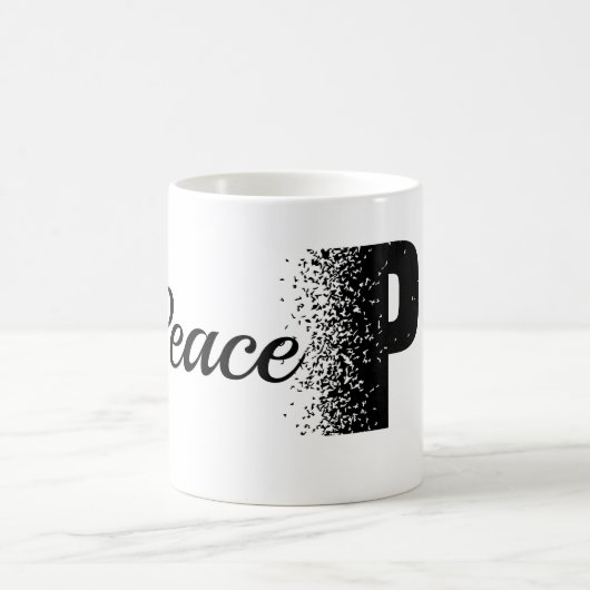 Peace Disintegration Effect Typography Classic Mug コーヒーマグカップ (中央)