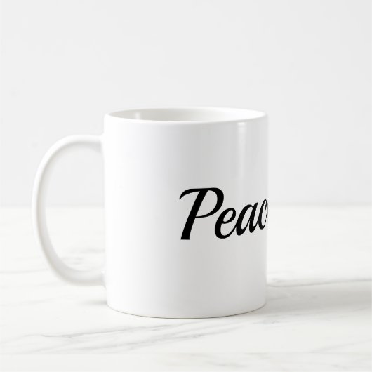 Peace Disintegration Effect Typography Classic Mug コーヒーマグカップ (左)