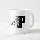Peace Disintegration Effect Typography Mug ジャンボコーヒーマグカップ (正面右)