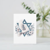 Peace DoveとStar of David Flowers ポストカード (スタンド正面)