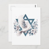 Peace DoveとStar of David Flowers ポストカード (正面/裏面)