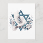Peace DoveとStar of David Flowers ポストカード (正面)