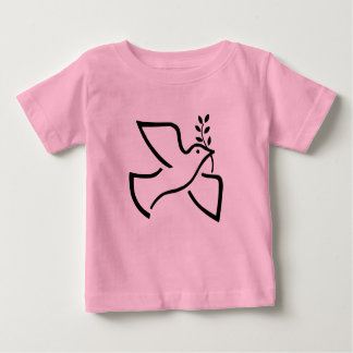 Peace Doveシルエットホワイト ベビーTシャツ