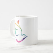 PEACE DOVEシンボルのサインHippieキリスト教のタイ – 染料60 コーヒーマグカップ (正面左)