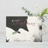 Peace Dove写真メリークリスマスブラックブルゴーニュ シーズンカード (スタンド正面)