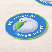 Peace Dove紙コースター – Powered by Inner Peace ラウンドペーパーコースター (アングル)