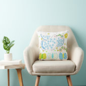 Peace Dove blue and yellow pillow クッション (椅子)