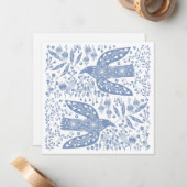 Peace Dove Blue Bird ノートカード (正面/裏面インサイチュ)