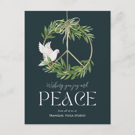 Peace Dove Business Holiday Cardはがき シーズンポストカード (正面)