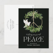 Peace Dove Business Holiday Cardはがき シーズンポストカード (正面/裏面)