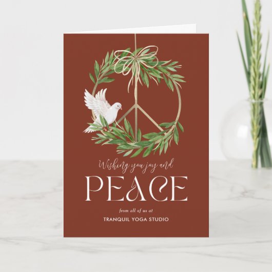 Peace Dove Business Holiday Greeting Card シーズンカード (正面)