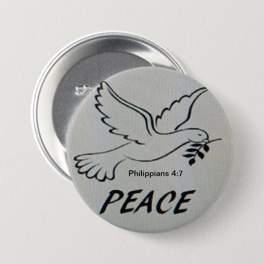 Peace Dove Button with scripture 缶バッジ (正面&裏面)