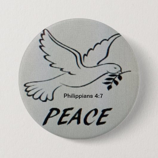Peace Dove Button with scripture 缶バッジ (正面)