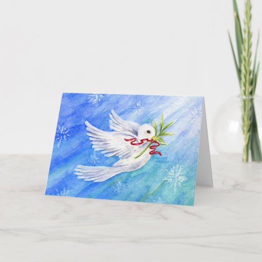 Peace Dove Christmas Greeting Card カード (正面)