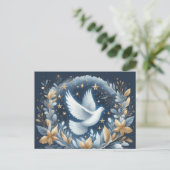 Peace dove Christmas postcard ポストカード (スタンド正面)