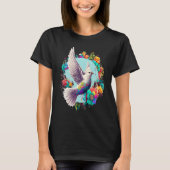 Peace Dove Colourful Peace Dove Peace Flowers Worl Tシャツ (正面)