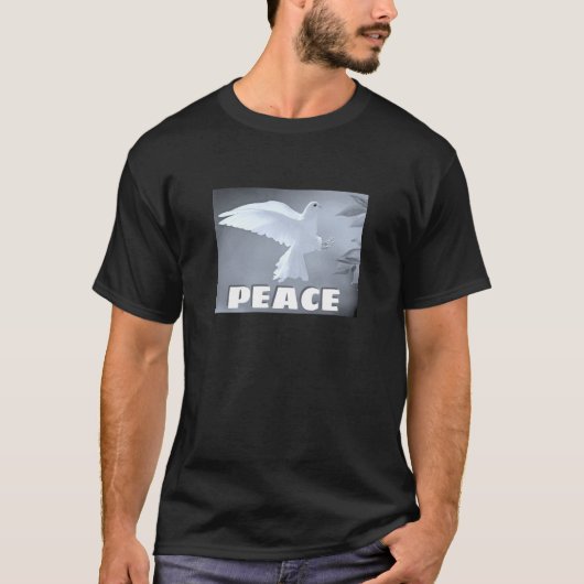 Peace - dove (Dark) Tシャツ (正面)