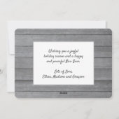 Peace Dove Gray Woodのモダンフォトバ素朴ード シーズンカード (裏面)