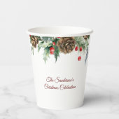 Peace Dove Holly Christian Christmas 紙コップ (裏面)