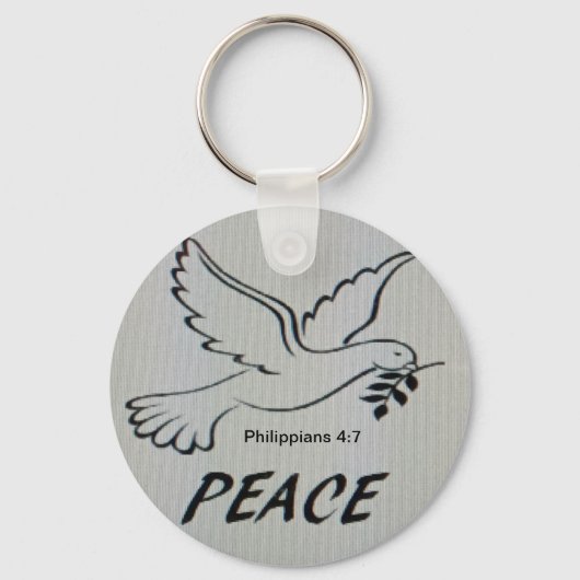 Peace Dove Key Chain with scripture キーホルダー (正面)