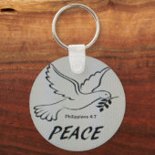 Peace Dove Key Chain with scripture キーホルダー (正面)
