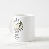 Peace Dove Mug - "皆と平和になれ！" コーヒーマグカップ (正面左)