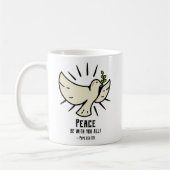 Peace Dove Mug - "皆と平和になれ！" コーヒーマグカップ (左)