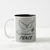 Peace Dove Mug with Scripture ツートーンマグカップ (左)