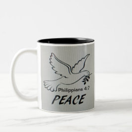 Peace Dove Mug with Scripture ツートーンマグカップ