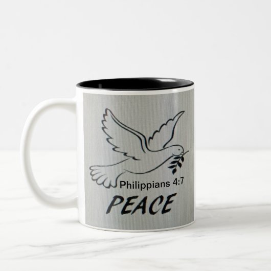 Peace Dove Mug with Scripture ツートーンマグカップ (左)
