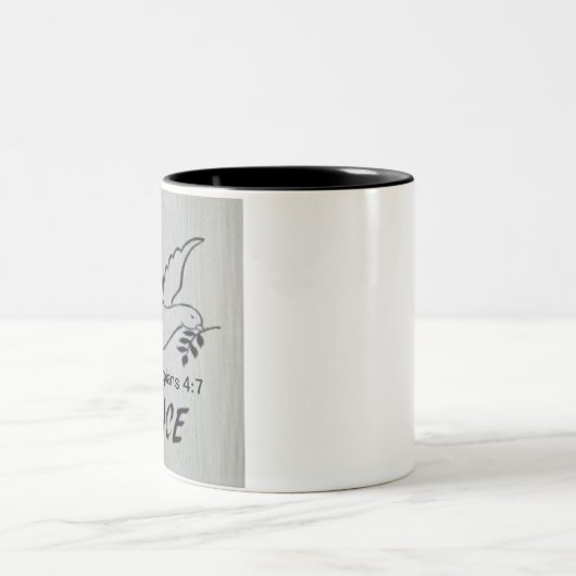 Peace Dove Mug with Scripture ツートーンマグカップ (中央)