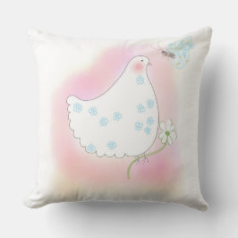 Peace Dove, pink pillow クッション