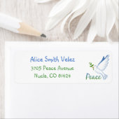 Peace Dove Return Address Labels ラベル (インサイチュ)