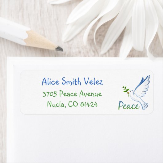 Peace Dove Return Address Labels ラベル (インサイチュ)