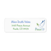 Peace Dove Return Address Labels ラベル (正面)