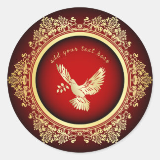 Peace Dove Roundステッカー ラウンドシール