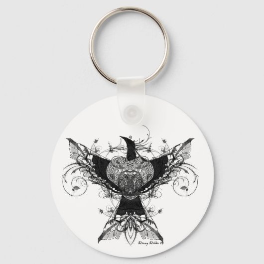 Peace Dove tattoo art keychain キーホルダー (正面)