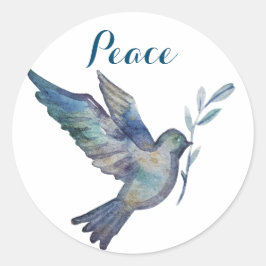 Peace Dove、Water Color Look ラウンドシール