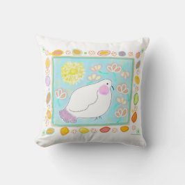 Peace Dove with flowers pillow クッション