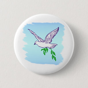 Peace Dove with Oliveブランチボタン 缶バッジ