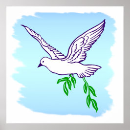 Peace Dove with Olive Branch Artポスター ポスター