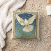 Peace Dove With Olive Sprig Decor  クッション (ブランケット)