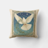 Peace Dove With Olive Sprig Decor  クッション (裏面)