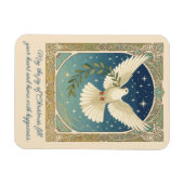Peace Dove With Olive Sprig Decor  マグネット (横)