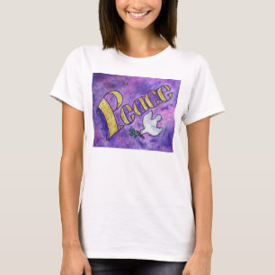 Peace Dove Word 感動的 Art Tシャツ