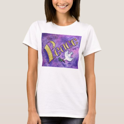 Peace Dove Word 感動的 Art Tシャツ (正面)
