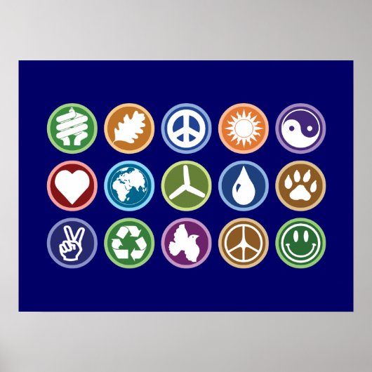 Peace / Eco Symbols ポスター (正面)