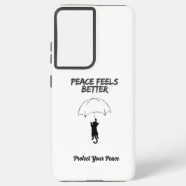 Peace Feels Better – Editable Quote Cat Samsung Ph Galaxy S21+ケース