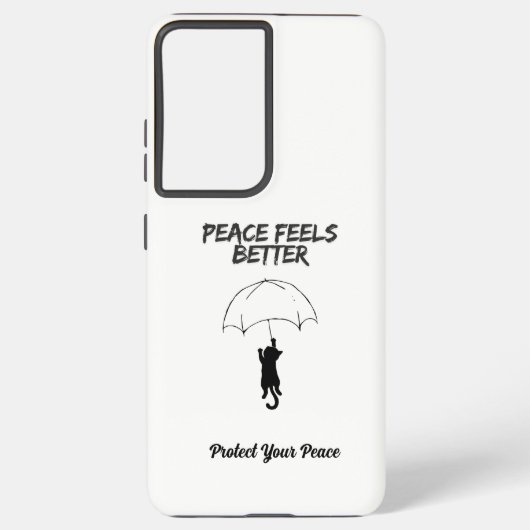 Peace Feels Better – Editable Quote Cat Samsung Ph Galaxyケース (裏面)